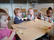 Natural objects with playdough
