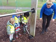 We searched for treasure using our metal detector