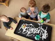 Making patterns in shaving foam