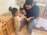 Parents messy play activity morning