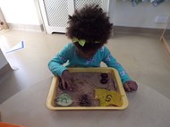Letter formation sensory tray
