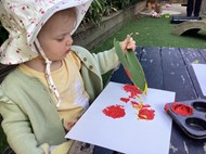 Painting with leaves