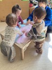 Cling film sensory play