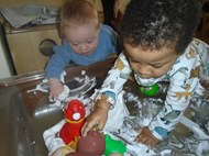 Sensory play with shaving foam