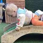 Playing in the garden