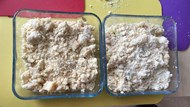Making Apple, Pear and Rhubarb Crumble