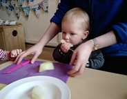 preparing snack